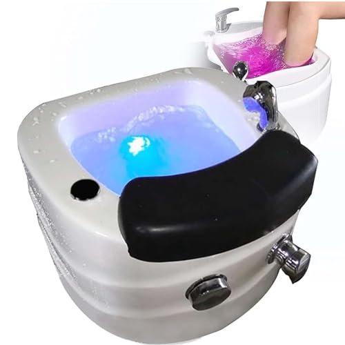 Acrylic Foot Bath, Portable Pedicure Foot Spa Bathtub with Adjustable Foot Pedal, Adjustable Hot and Cold Water