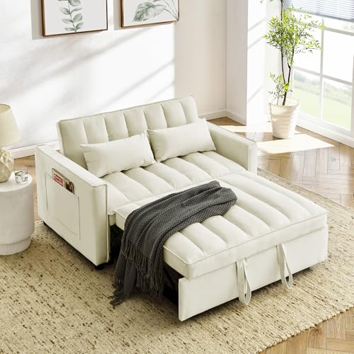 Convertible Sleeper Sofa Bed,3-in-1 Foldable Sofa Bed,Modern Velvet Futon Sofa Bed with Adjustable Back,Storage Bag & Pillow,Convertible Daybed