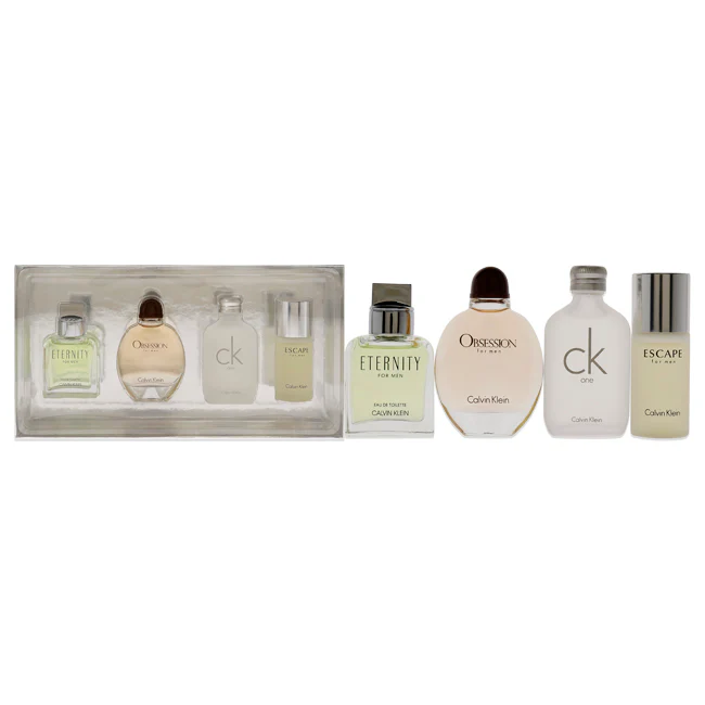 Calvin Klein Calvin Klein by Calvin Klein for Men - 4 Pc Mini Gift Set 0.5 oz Eternity EDT, 0.5 oz Escape EDT