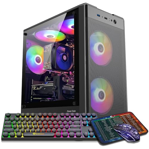 Gaming PC Desktop Computer, AMD Ryzen 5 5500 up to 4.2GHz, Radeon RX 550 4GB, 16G DDR4 RAM, 1TB NVME SSD, WiFi 5.0