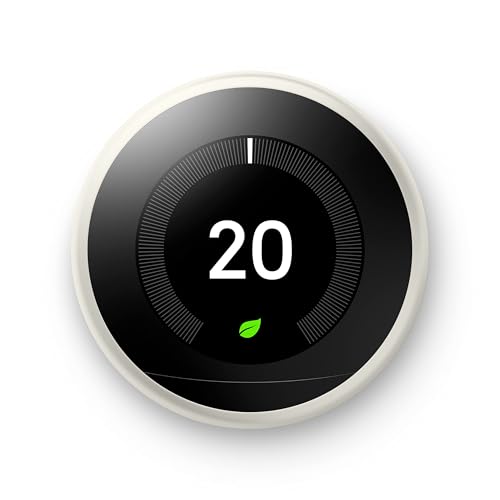 Google Nest Learning Thermostat - 3rd Gen (2015) - Programmable Smart Thermostat for Home - Works with Alexa - Stainless Steel