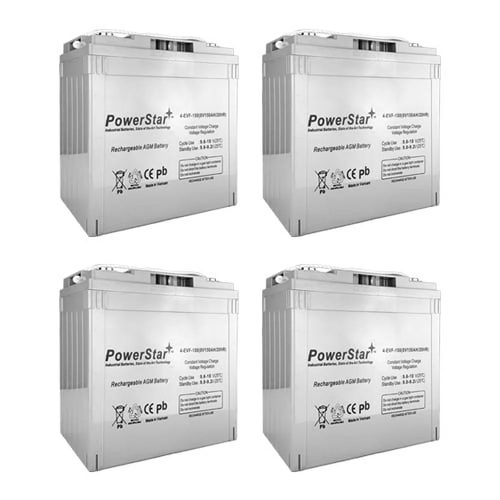 PowerStar Replacement for Trojan T875 8 Volt, 150 AH Deep Cycle Battery - 4 Pack - Curated Treasures Market
