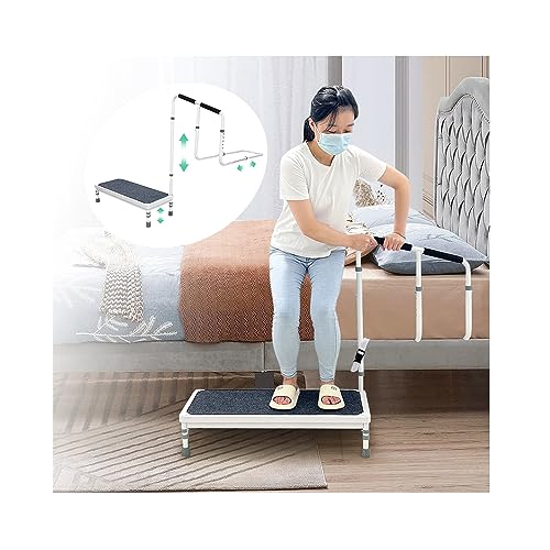 Bed Step Stool with Rail for High Beds Adults Elderly Bedside Assist Step Up Foot Stool with Handle Medical Bed Stairs Helper Stepping Stool with