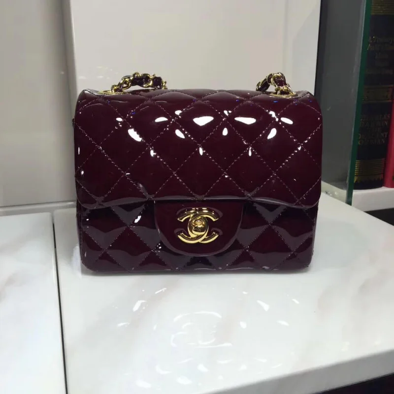 Chanel Pantent Leather 17Cm Class-Flap Bag 1115