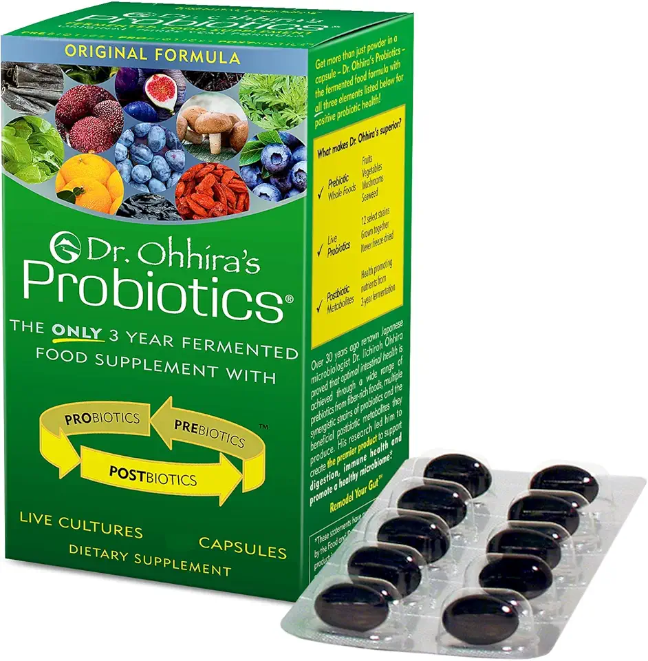 Dr. Ohhira’s Probiotics Original Formula with 3 Year Fermented Prebiotics, Live Active Probiotics and The only Product with Postbiotic Metabolites
