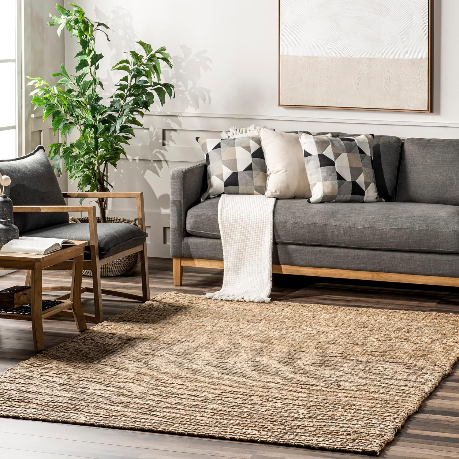 nuLOOM Hailey Hand Woven Jute Area Rug, 5x8, Natural