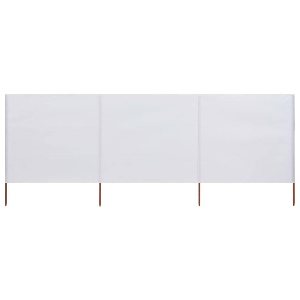 vidaXL 3-Panel Wind Screen Fabric 400x80 cm Sand White
