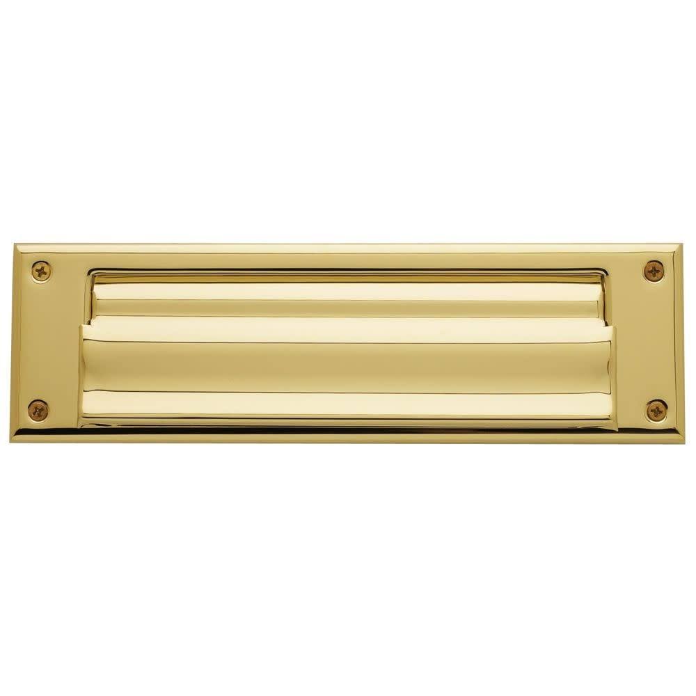 Baldwin 0017 Letter Box Plate in Satin Brass and Black