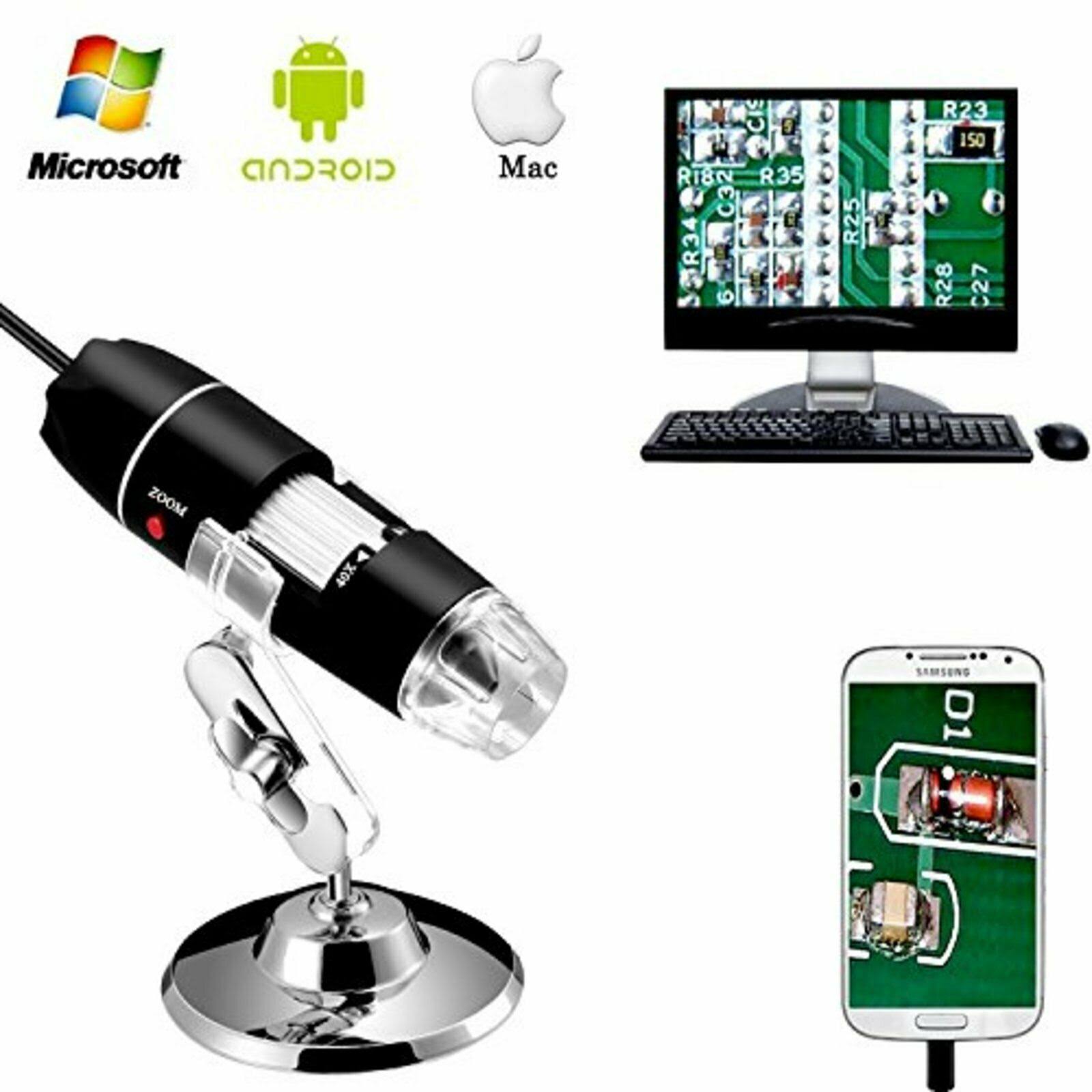 Jiusion 40 to 1000x Magnification Endoscope 8 LED USB 2.0 Digital Microscope