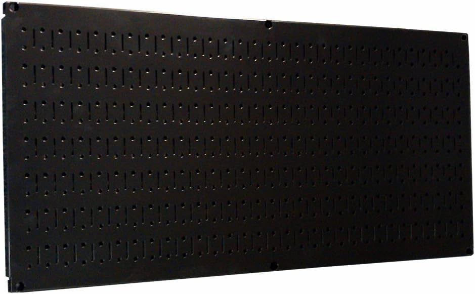 Wall Control Pegboard 16in x 32in Horizontal Black Metal Pegboard Tool Board Panel Pack of 2
