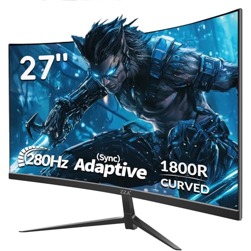 ZZA 32-Inch QHD Curved Gaming Monitor - 2K Resolution, 165Hz Refresh Rate, 1ms Response Time, FreeSync & G-Sync, HDR10, 122% sRGB Coverage, DP/HDMI