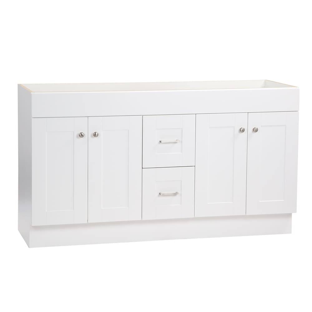 Project Source 60-in White Bathroom Vanity Cabinet | R36 VSDB60