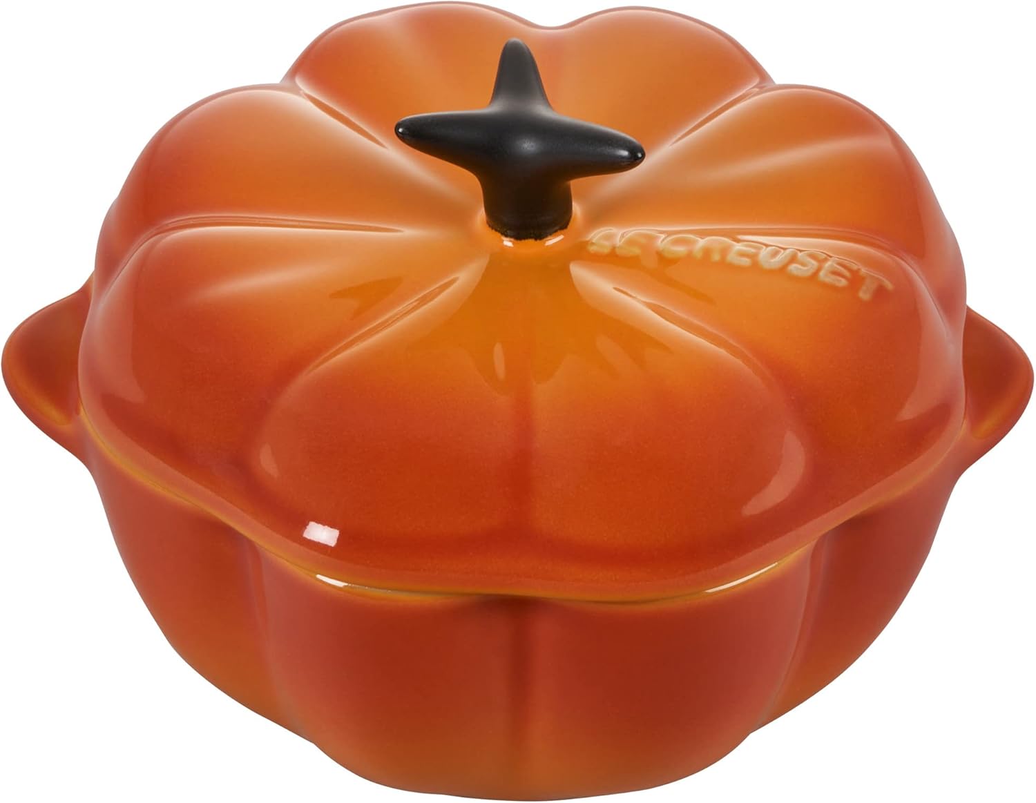 Le Creuset Stoneware Figural Pumpkin Petite Cocotte, 12oz, Persimmon