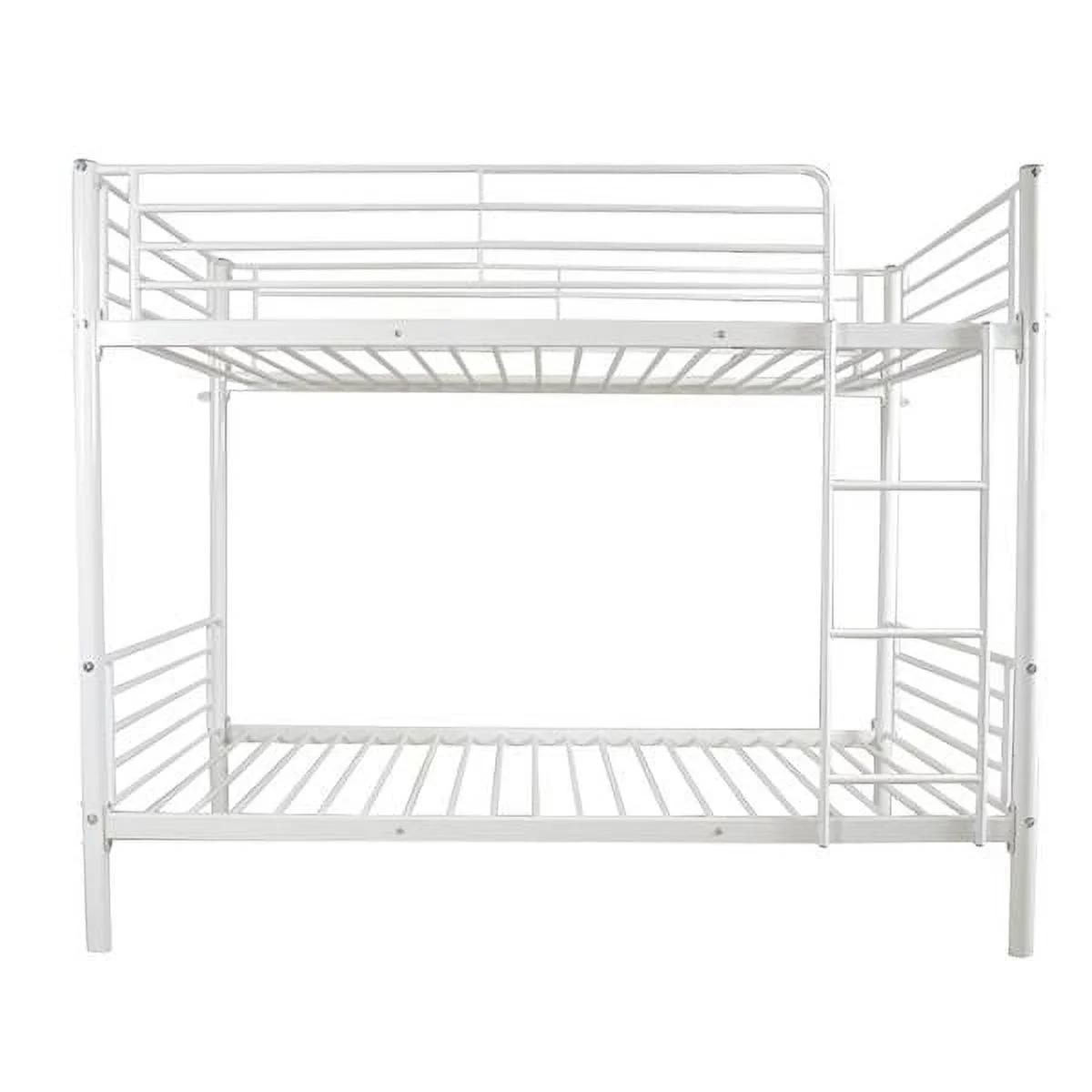SYTHERS Twin Over Full Bunk Bed with Ladder & Full Length Guardrail, Space-Saving Twin Size Bed Frame for Kids Teens, White