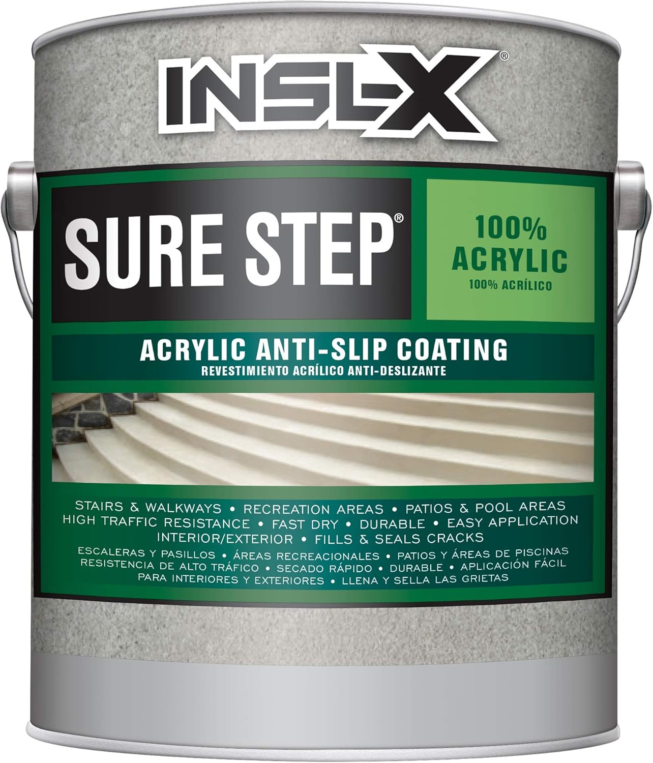 INSL-X SU099809A-01 Sure Step Acrylic Anti-Slip Coating Paint, 1 Gallon, Saddle Brown Pack of 2