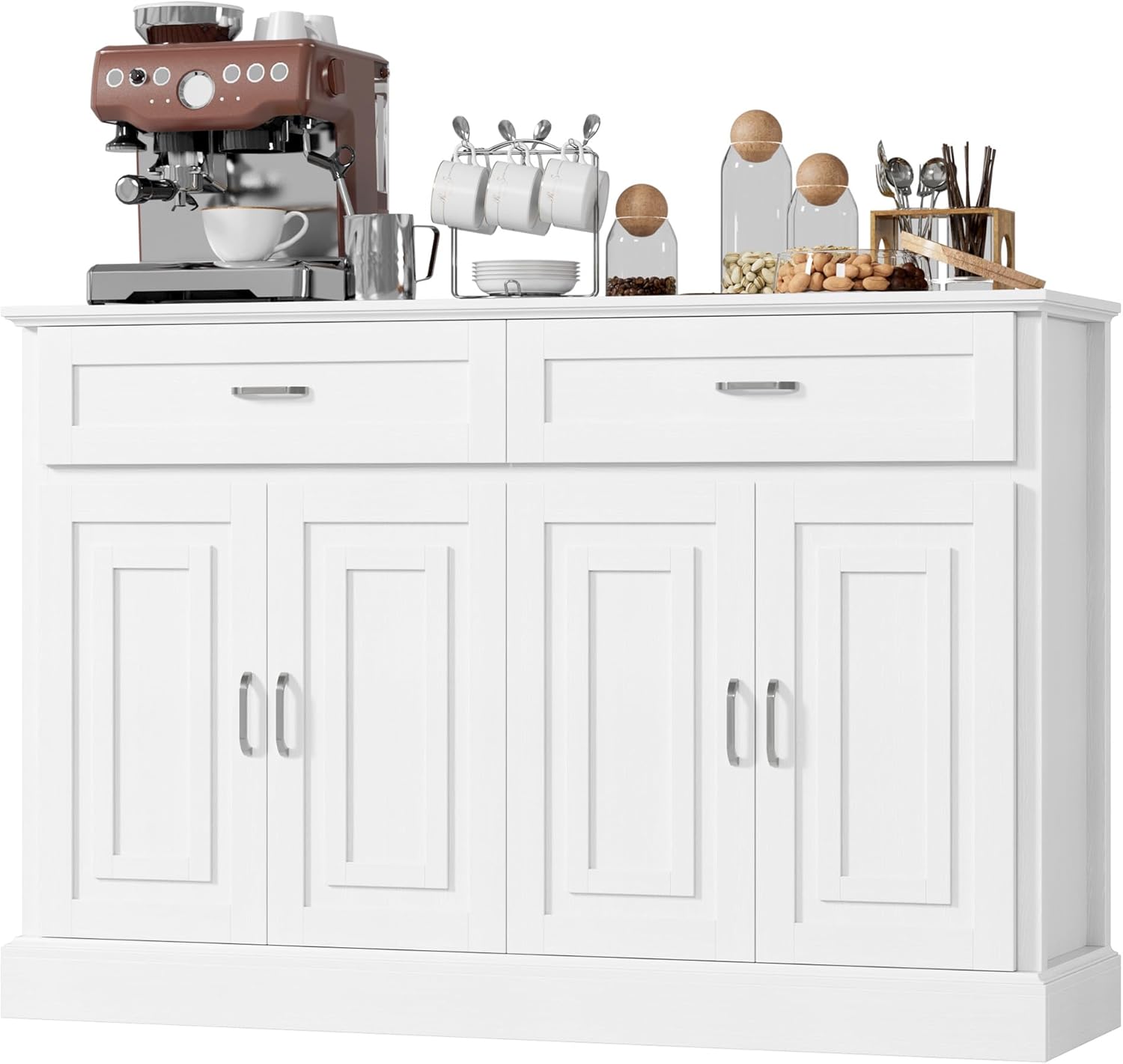 Sideboard Buffet Cabinet with Storage, 55.1" Large Kitchen Storage Cabinet with 2 Drawers and 4 Doors