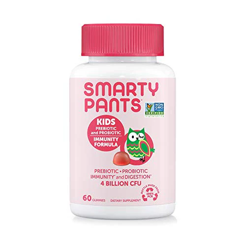 SmartyPants Kids Probiotic Immunity Gummies: Prebiotics & Probiotics for Immune Support & Digestive Comfort, Strawberry Crme Flavor