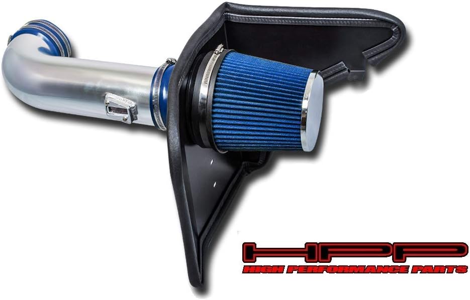 Heat Shield Cold Air Intake Kit & Blue Filter Combo Compatible for 2010-2015 Camaro V8 6.2L