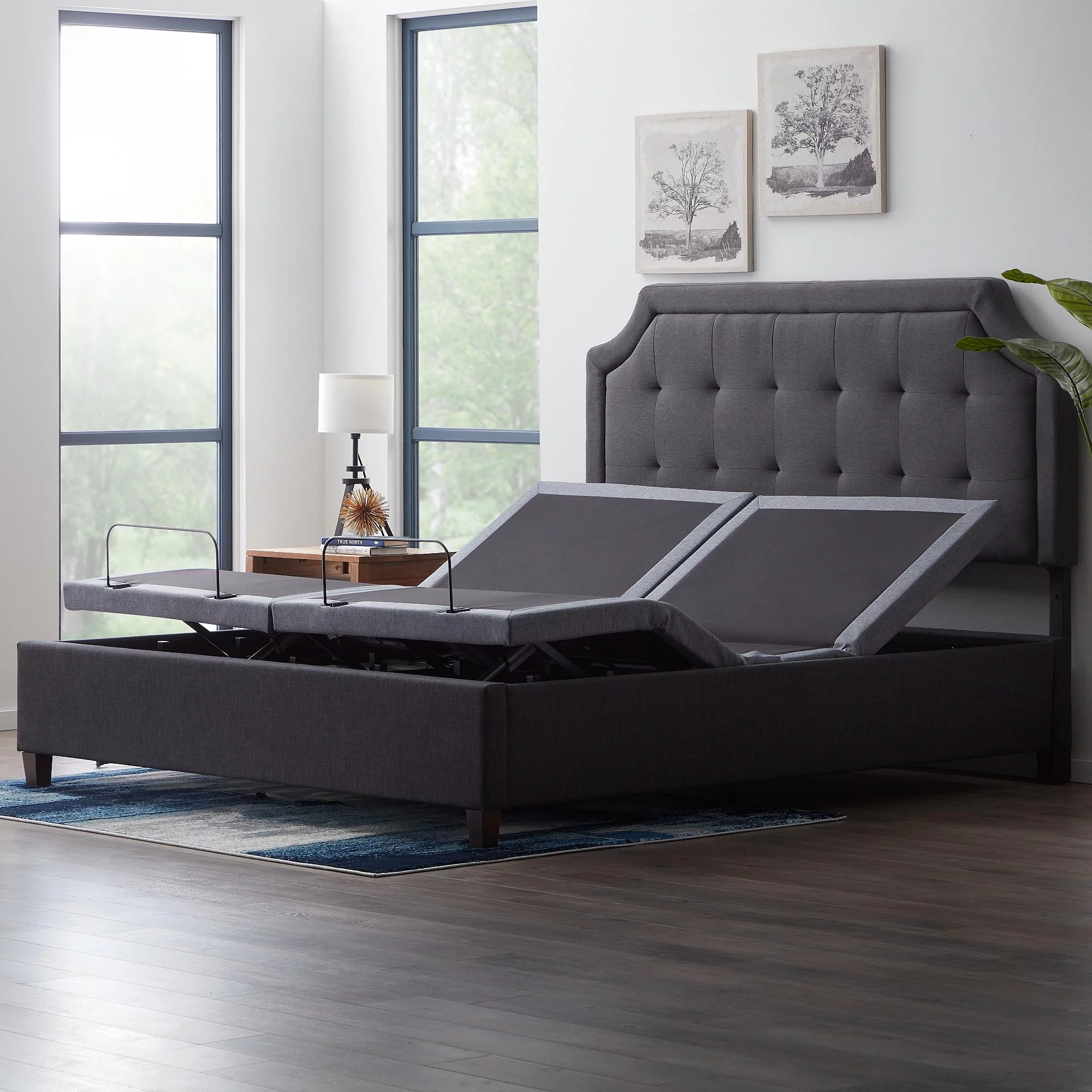 Lucid Premium Steel Adjustable Bed Base with Zero Clearance, King/Split King - Curated Treasures Market