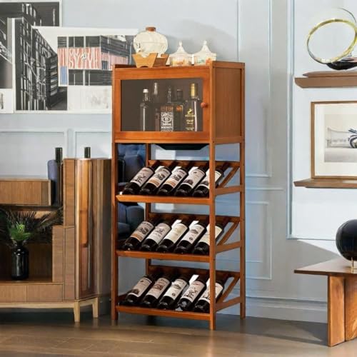 Wine Storage Cabinet Liquor Cabinet Wet Bar Farmhouse Corner Cabinet Industrial Wine Rack Freestanding & Cabinets 4 Tier Freestanding Wine Rack for
