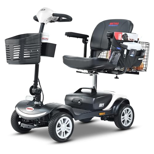 Folding Mobility Scooter for Seniors 4 Wheel Scooter for Adults Electric Medical Scooter Compact for Travel - Electric Powered Wheelchair Device
