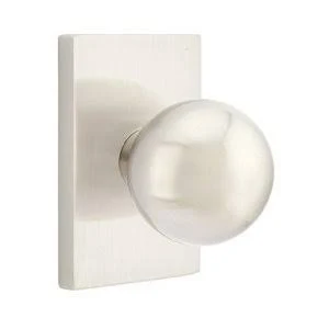 Brass Modern Hardware - Double Dummy Orb Door Knob and Modern Rectangular Rose in Satin Nickel - 5052OR.FULL.US15 - Emtek Hardwa