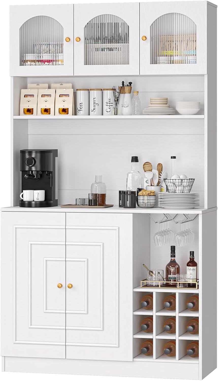 Kitchen Pantry Cabinet with Storage, 71" Tall Hutch Storage Cabinet for Dining Room