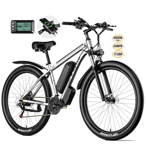 E·Bycco 29” Electric Bike for Adults, 48V 17.5AH Battery, 750W Peak 1000W Electric Mountain Bike, Up to 70 Miles 34MPH Ebike with 21-Speed