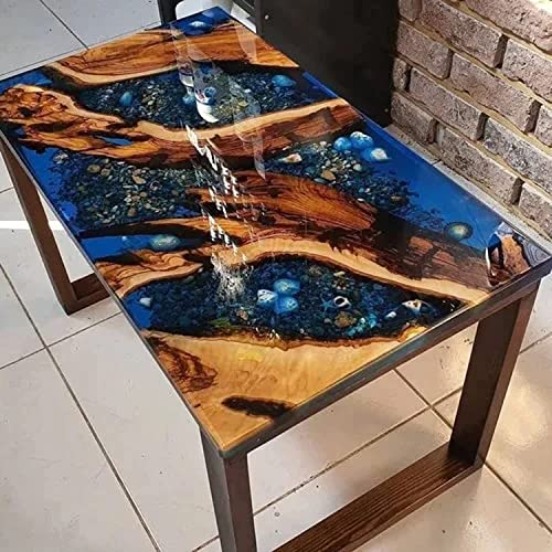 Customized Large EPOXY Table, Resin Dining Table for 2, 4, 6, 8 River Dining Table, Wood Epoxy Coffee Table Top, Living Room Table (without Stand