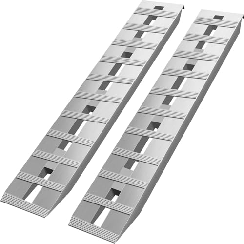 VEVOR Aluminum Ramps, 1500 lbs Folding Loading Ramps for Pickup Trucks Bed, Trailers Ramp with Load Straps for Dirt Bike, UTV, ATV, Trucks