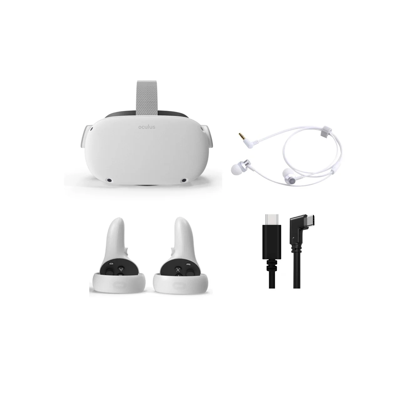 2021 Oculus Quest 2 All-In-One VR Headset, Touch Controllers, 128GB SSD, 1832x1920 up to 90 Hz Refresh Rate LCD, 3D Audio, Mytrix Link Cable