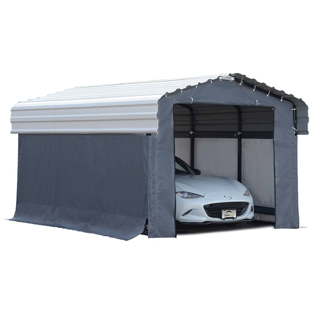 Arrow - Enclosure Kit for 10 x 15 ft. Carport Grey