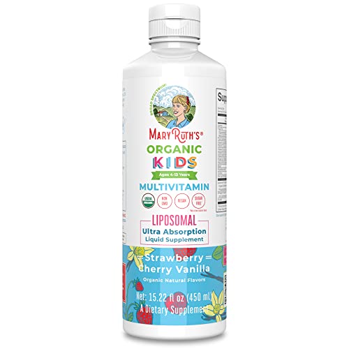 MaryRuth's Vitamin Liquid for Kids | Liposomal | Immune Support for Ages 4+ | USDA | Sugar-Free | Non-GMO | Multivitamin 15.22 Fl Oz