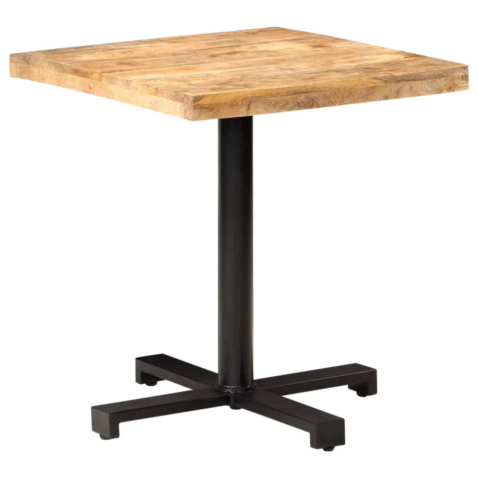moobody Bistro Table Rough Mango Wood Tabletop Bar Table with Iron Base Counter Height Pub Table for Kitchen, Dining Room, Cafe