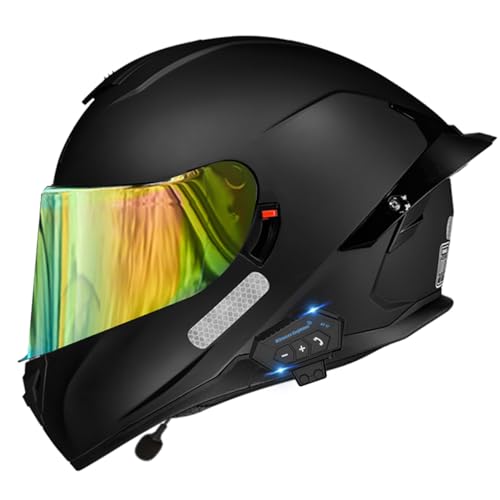 Full Face Bluetooth Motorcycle Helmet Modular Motocross Integrated Helmets DOT Approved Flip up Anti-Fog Dual Visors Sports Racing Helmet Built-in