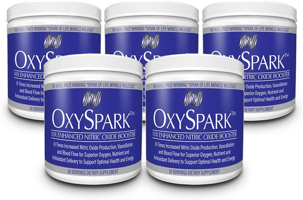 OxySpark, Nitric Oxide Booster Dietary Supplement, Award-Winning Ingredients, Clinically Proven Ingredients. Increased Blood Flow, Cell Repair