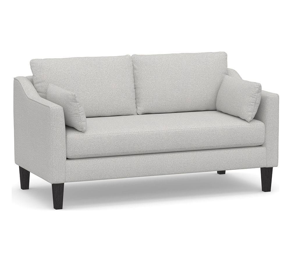 Ingrid Upholstered Settee, Polyester Wrapped Cushions, Park Weave Ash
