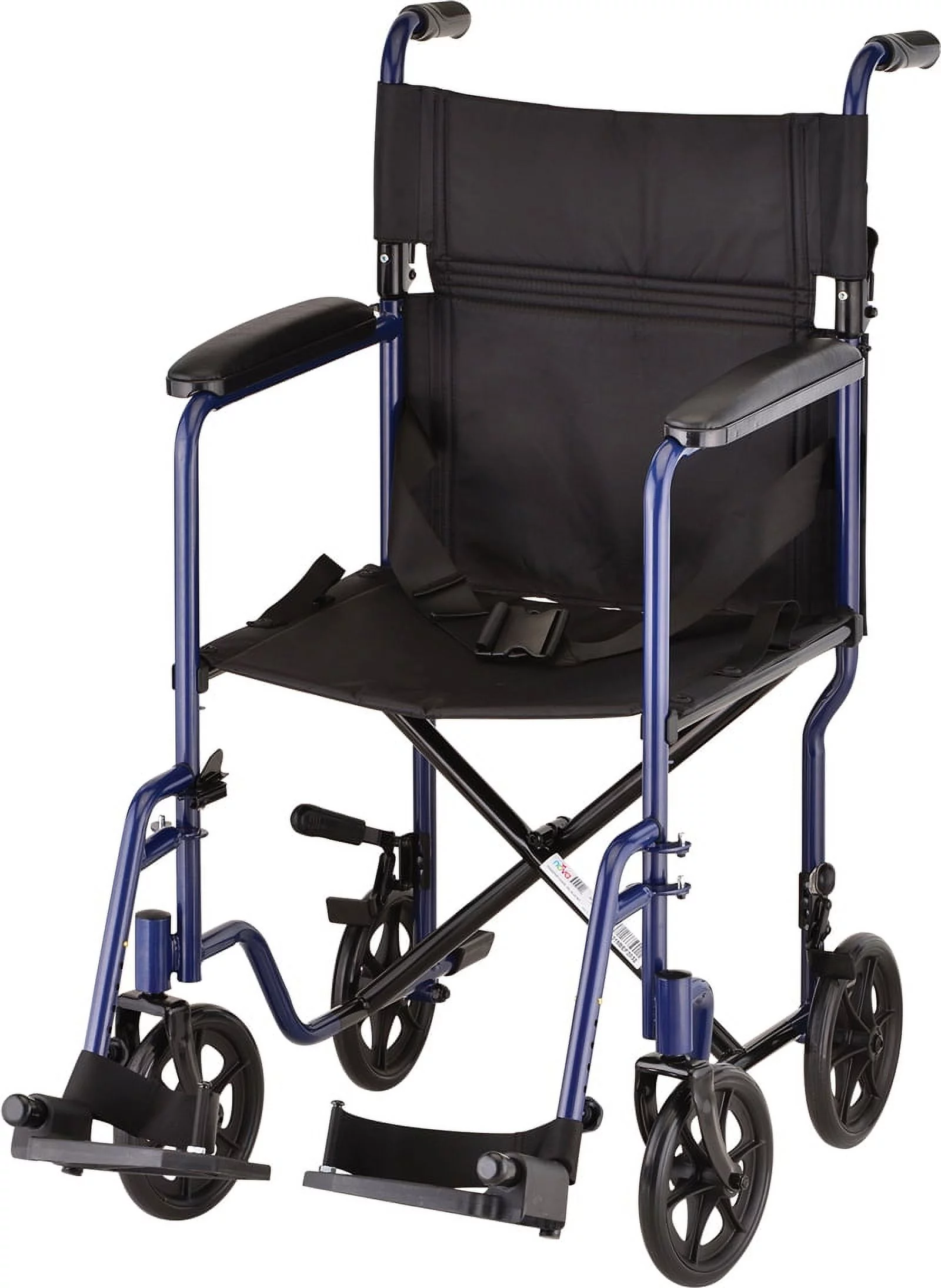 NOVA Medical Products Steel Transport Chair, Black, 19 Inch, 23 Pound