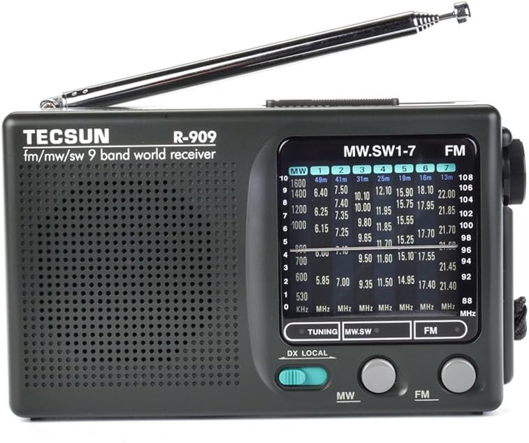 TECSUN R-909 AM/FM/SM/MW (9 Bands) Multi Bands Radio Receiver Broadcast with Built-in Speaker Pack of 2