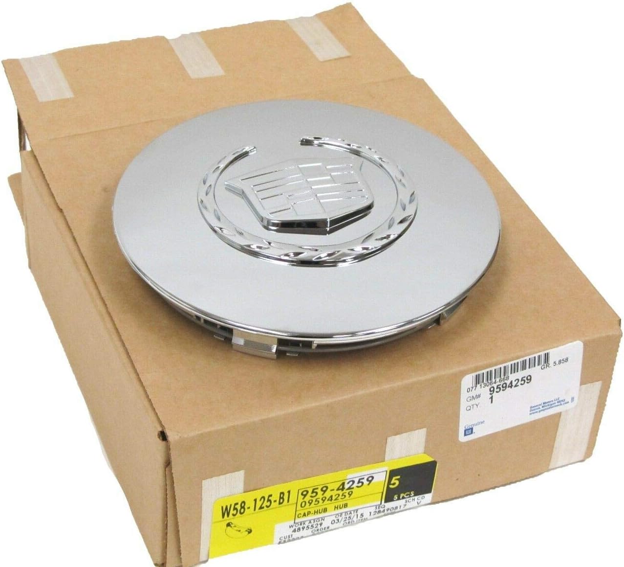 GM Car Chrome Center Cap 9594259 Size 6-5/8 Deville Seville Eldorado DTS STS SLS Pack of 2