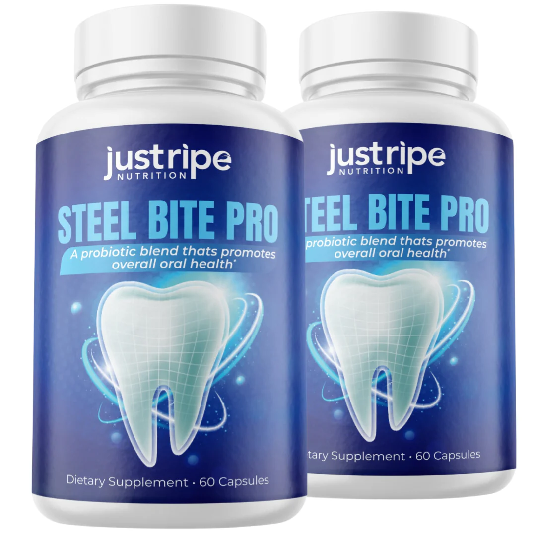 2 Pack Steel Bite Pro for Teeth and Gum Repair Advanced Formula Dental - 60 Caps - Kansas Nuitrition - HNZSDS
