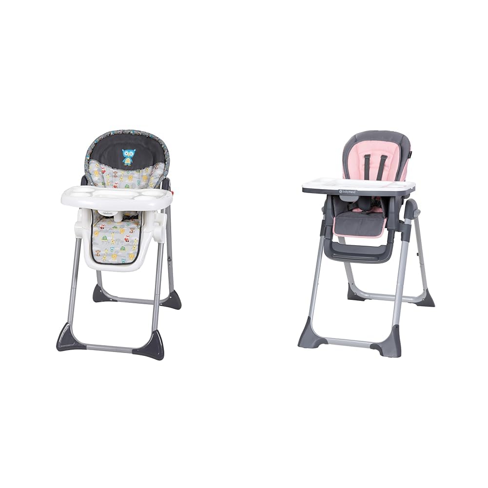 Baby Trend Sit-Right Tanzania & Sit Right 2.0 3-in-1 Pink High Chairs, 40 lbs Max Weight