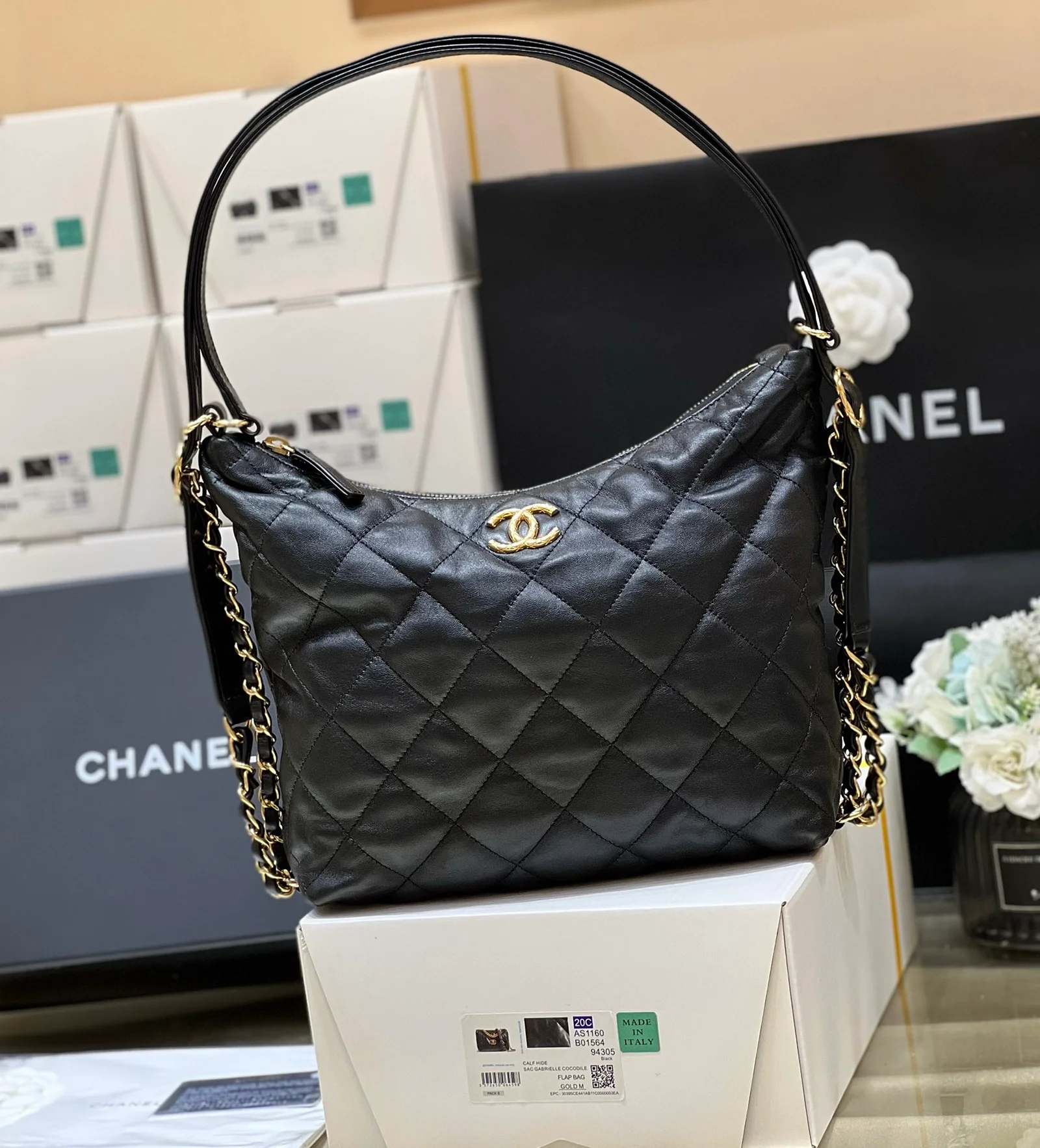 Chanel Maxium Old Hobo Bag Black For Women, Women&rsquo;s Bags 14.4in/37cm AS3488 B08857 94305