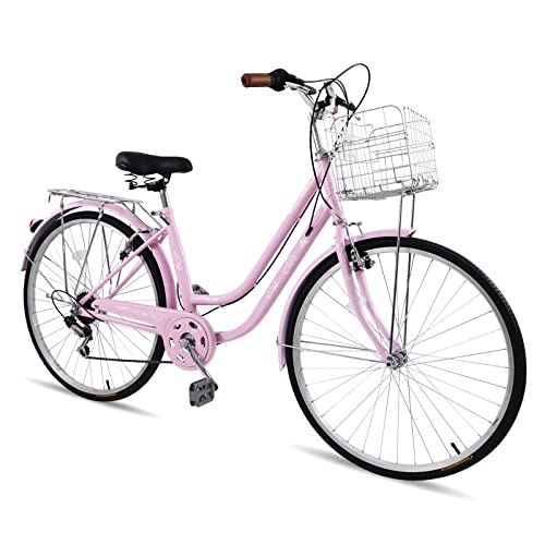 Ktaxon Women Bike Bicycles for Women, Beach Cruiser Bike with Premium Derailleur & Shift Lever, Adjustable Seat