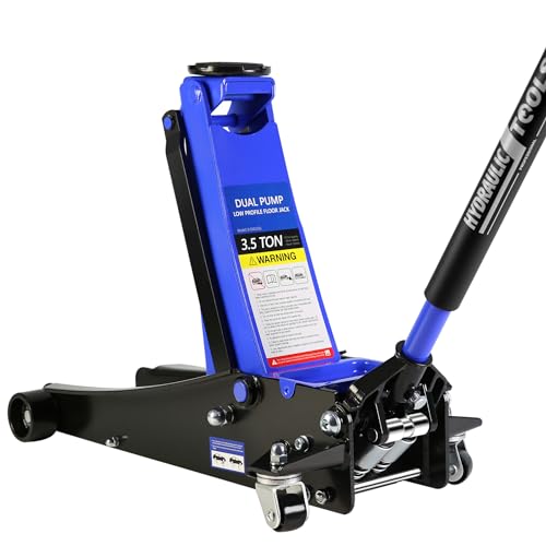 3 Ton Floor Jack, Hydraulic Low Profile Quick Rise Floor Jack with Dual Pump Pistons, Heavy Duty Steel Service Jack Hydraulic Car Jack