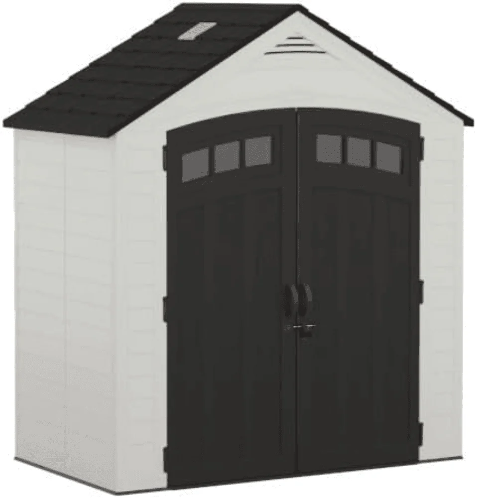 Suncast Vista 7 ft. x 4 ft. Resin Standard Modern Storage Shed with Floor Kit