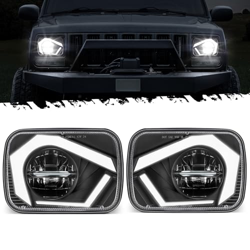 Partsam 2025 H6054 LED Headlights 7x6 5x7 Headlamp Hi/Low Sealed Beam Lights [DOT] [Start & End Animation] [Anti-glare] [DRL] [Sequential Turn