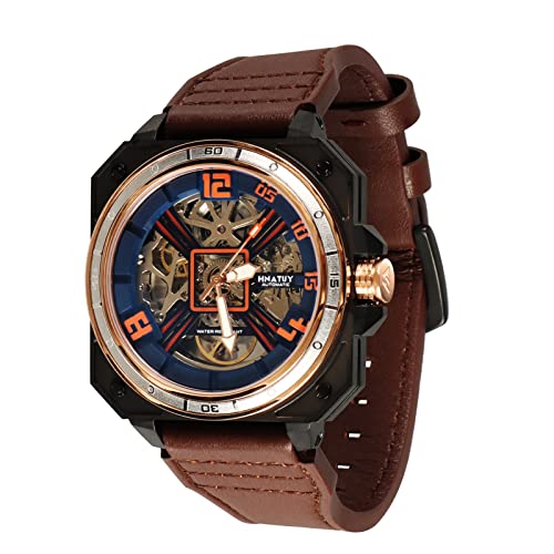 Automatic Skeleton Watches for Men, Luxury Skeleton Mechanical Dress Watch Self Winding, Waterproof Automatic Skeleton Watches for Men