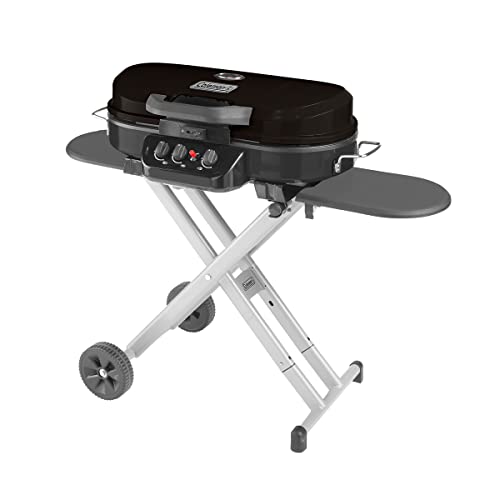 Coleman RoadTrip 285 Portable Stand-Up Propane Grill, Gas Grill with 3 Adjustable Burners & Instastart Push-Button Ignition; Great for Camping