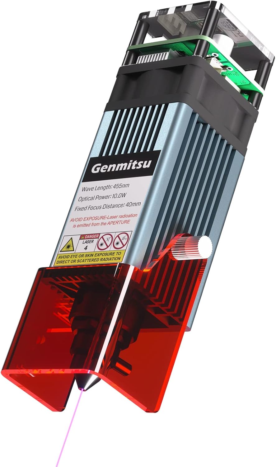 Genmitsu 10W Compressed Spot Laser Module with Air Assist Nozzle, 0.08mm*0.05mm Laser Spot, for Genmitsu 3020-PRO MAX V2, 3030-PROVer MAX, 4040-PRO